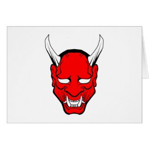 Cartão Red Japan Hannya Mask