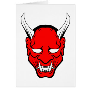 Cartão Red Japan Hannya Mask