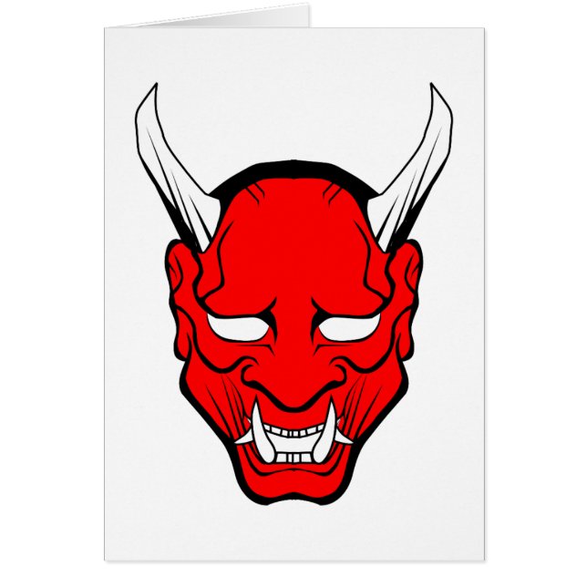 Cartão Red Japan Hannya Mask (Frente)