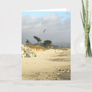 Cartão Red Kite and Clouds, Half Moon Bay Card