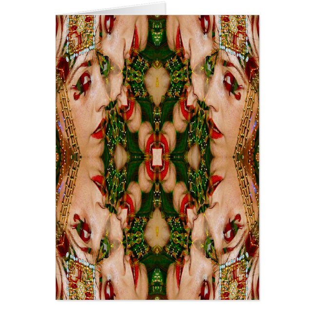 Cartão Red Lábios Mandala (Frente)