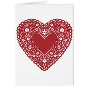 Cartão Red Lace Heart