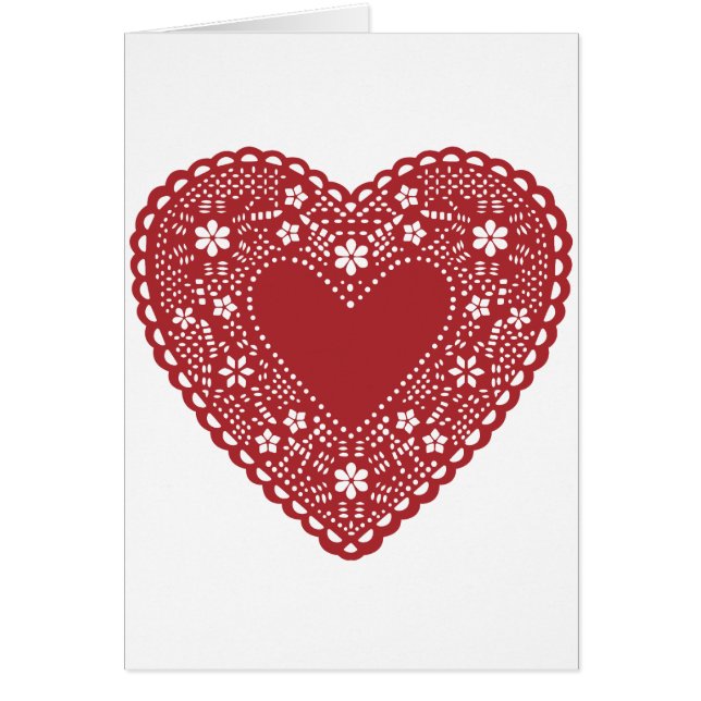 Cartão Red Lace Heart (Frente)