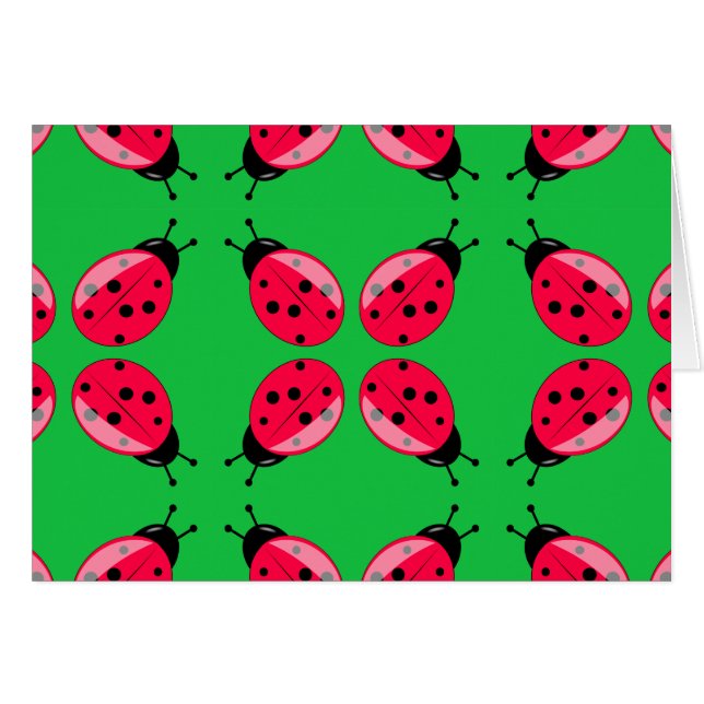 Cartão Red Ladybugs (Frente Horizontal)