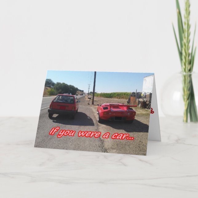 Cartão Red Lamborghini greeting card - encouragement (Frente)