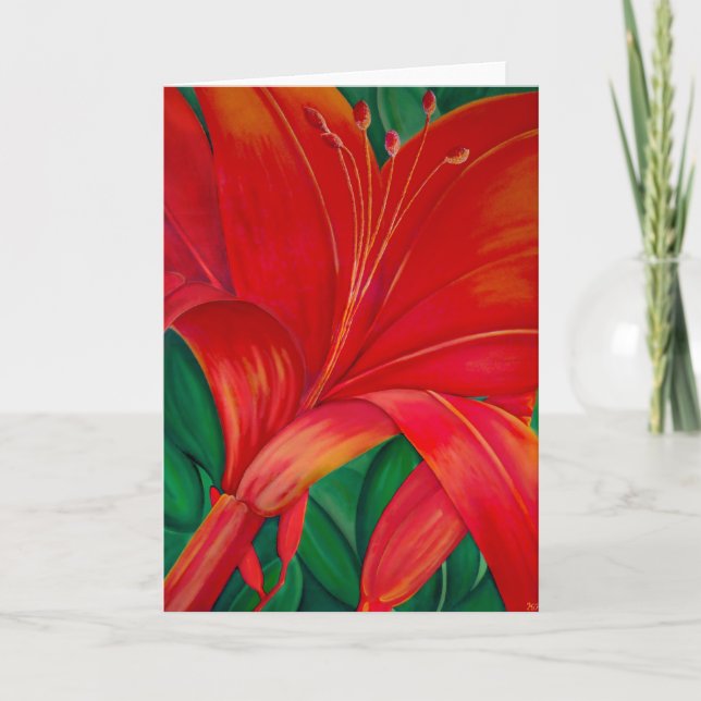 Cartão Red Lily Greeting Card (Frente)