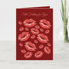 Cartão Red Lip Print Flirtatious Fun