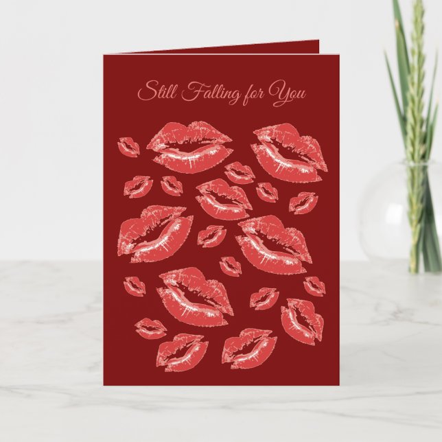 Cartão Red Lip Print Flirtatious Fun (Frente)