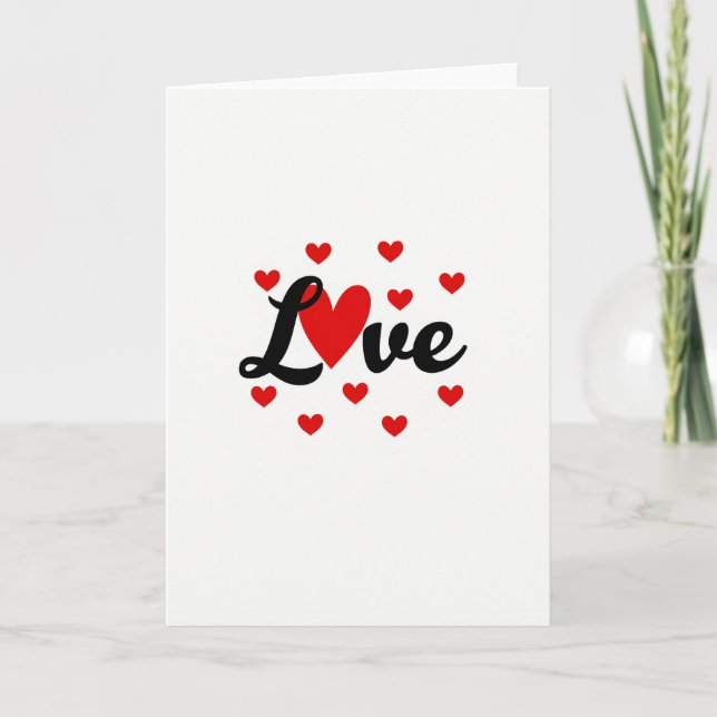 Cartão Red Love Hearts Valentine Card (Frente)