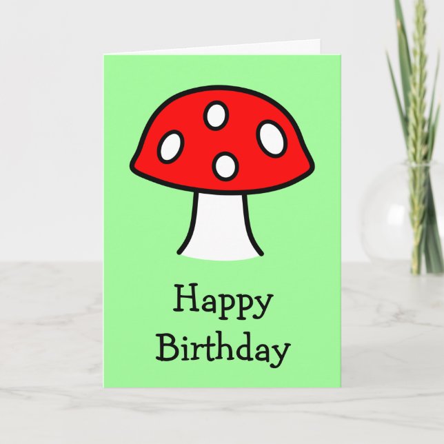 Cartão Red Mushroom Birthday Card (Frente)