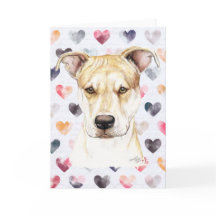 Red Nose Pit Bull DogArt Greeting Card