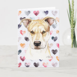 Cartão Red Nose Pit Bull DogArt Greeting Card