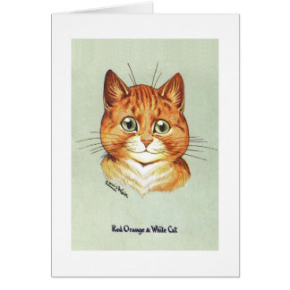 Cartão Red Orange & White Cat, Louis Wain