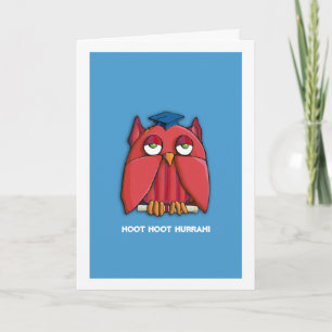 Cartão Red Owl Grad aqua You Did It Congratulations Card