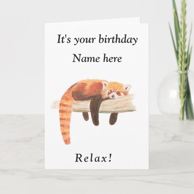 Cartão Red Panda Birthday Card - cute animal birthday car (Frente)