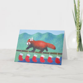 Cartão Red Panda Christmas