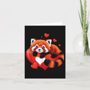 Cartão Red Panda Deitada Em Dia de os namorados Cardíaco 