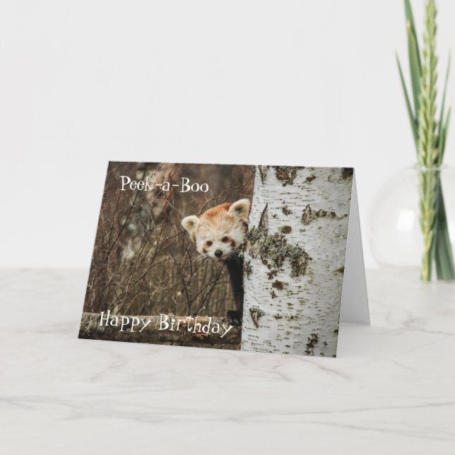 Cartão Red Panda Happy Birthday (Frente)