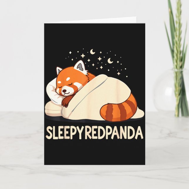 Cartão Red Panda Sleep Pajamas  (Frente)