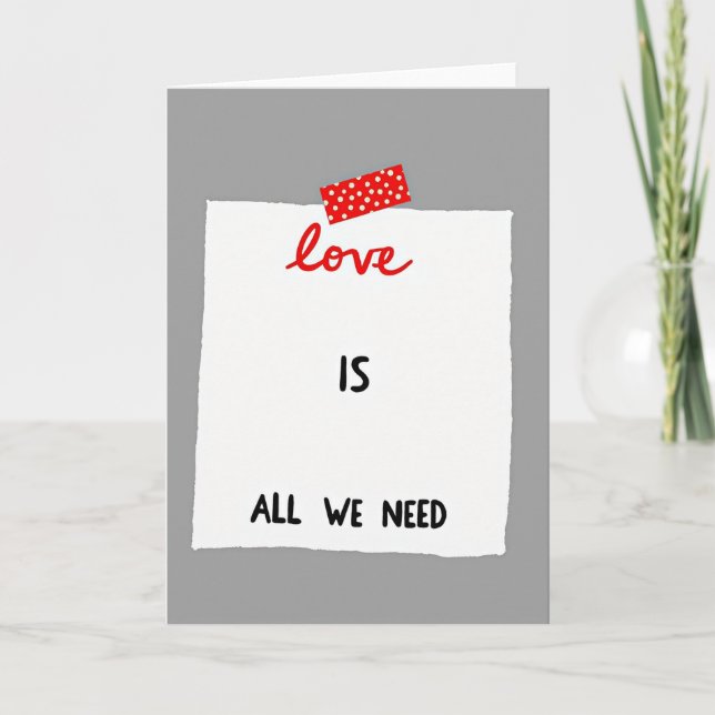 Cartão Red Polka Dot Love Note Card (Frente)