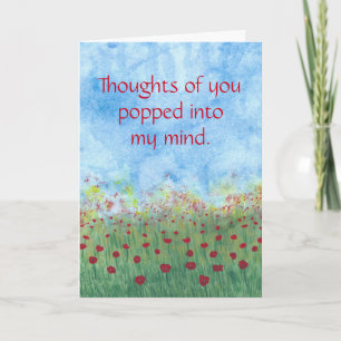 Cartão Red poppies in the field custom greeting cards