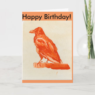 Cartão Red Raven Birthday card