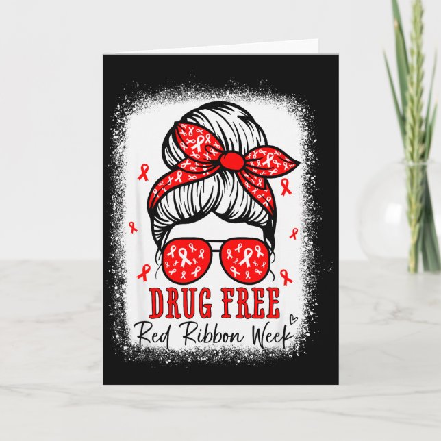 Cartão Red Ribbon Week Awareness Coquette Drug Anti-drug  (Frente)