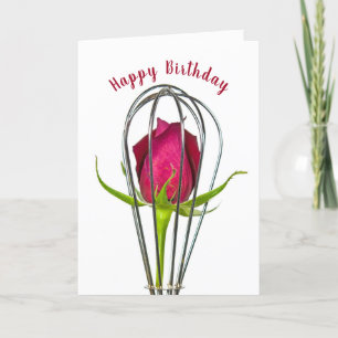 Cartão Red Rose in Wire Wisk Birthday