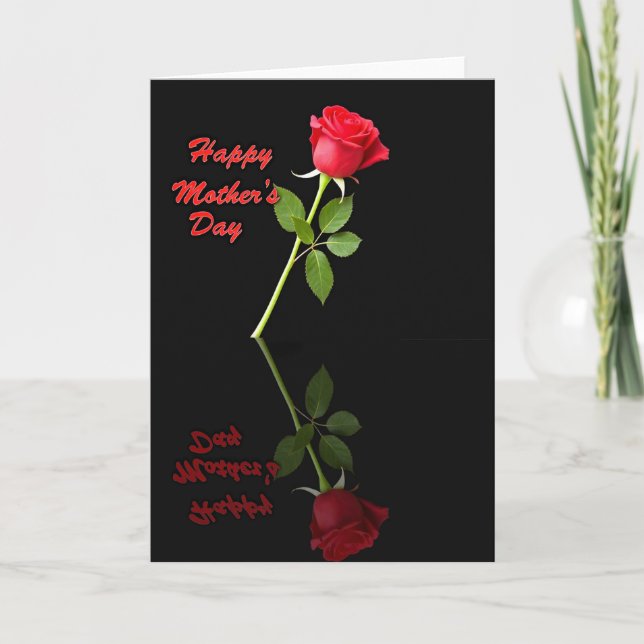 Cartão Red Rose Mothers Day Reflection Card (Frente)