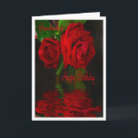 Cartão Red Rose Reflected - Happy Birthday Grandmother<br><div class="desc">Captured in my garden in northern California,  USA</div>