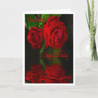 Cartão Red Rose Reflected - Happy Birthday Grandmother