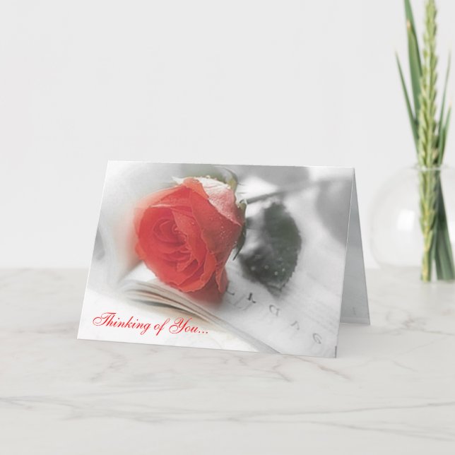 Cartão Red Rose - Thinking of You Card (Frente)