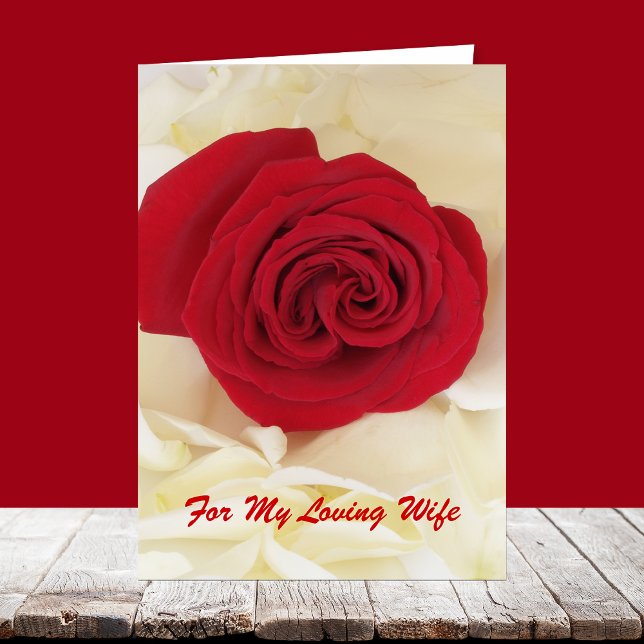 Cartão Red Rose Wife Anniversary Card (Criador carregado)