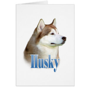 Cartão Red Siberian Husky Name