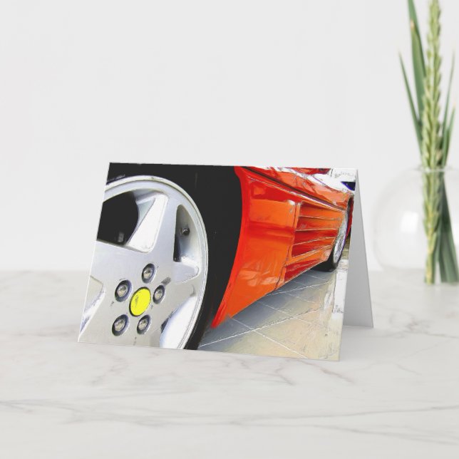 Cartão Red Sports Car greeting card (Frente)