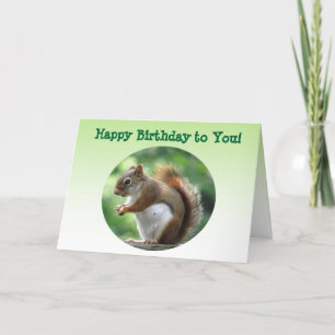 Cartão Red Squirrel Birthday