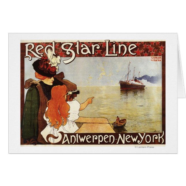 Cartão Red Star Line Cruises para Nova York Promo Poster (Frente Horizontal)