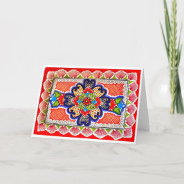 Cartão Red Talavera Painting México Saudação