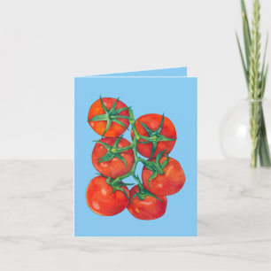 Cartão Red Tomatoes blue Note Card