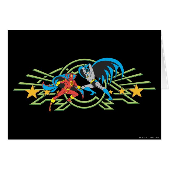 Cartão Red Tornado + Batman (Frente Horizontal)