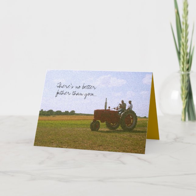 Cartão Red Tractor Father's Day Card (Frente)
