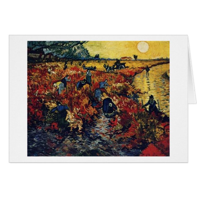 Cartão Red Vineyard, Van Gogh, 1888 (Frente Horizontal)