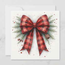 Cartão Red Watercolor Christmas Bow