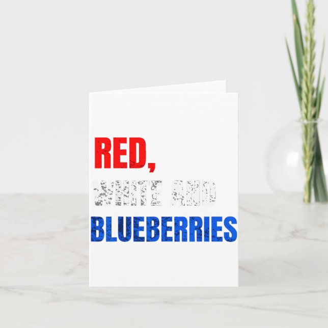 Cartão Red White And Blueberries Patriot Fun Summer Party (Frente)