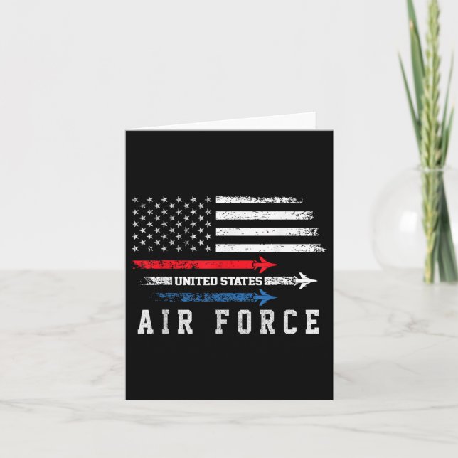 Cartão Red White Blue Air Force Flyover Proud American In (Frente)