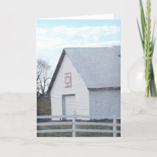 Cartão Red, White e Blue Barn Quilt Barn