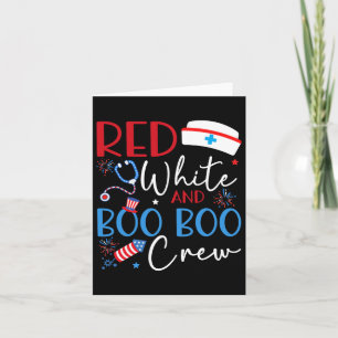 Cartão Red White E Boo Boo Crew 4 De Julho Nursi