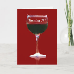 Cartão Red Wine 59th Happy Birthday Card