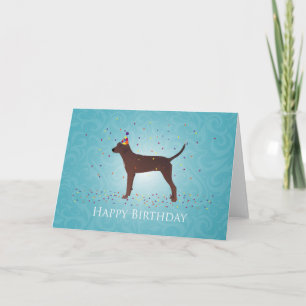 Cartão Redbone Coonhound Happy Birthday Design