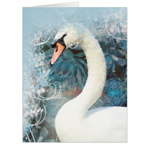 Cartão Redemoinho floral da cisne